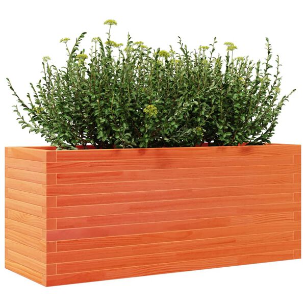 vidaXL Plantenbak 110x40x45,5 cm massief grenenhout wasbruin
