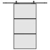 vidaXL Schuifdeur met beslagset 102,5x205 cm gehard glas zwart