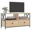 vidaXL Tv-meubel 90x33x45 cm bewerkt hout en ijzer sonoma eikenkleur