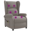 vidaXL Elektrische massage fauteuil met hoge rugleuning Taupe Stof