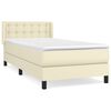 vidaXL Boxspring met matras kunstleer cr&egrave;mekleurig 90x200 cm