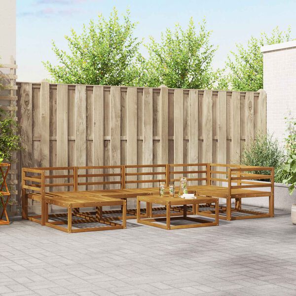 vidaXL Buiten bankenset 7 pcs Naturel Massief Acaciahout