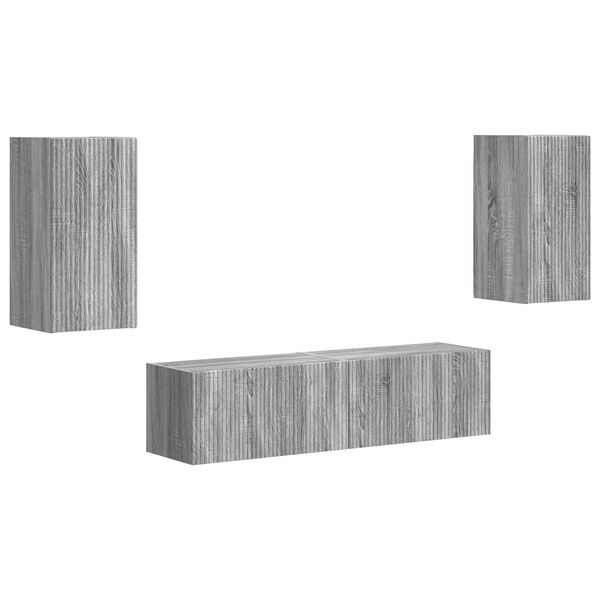 vidaXL Tv-meubelset 4 pcs Grijs Sonoma Bewerkt hout