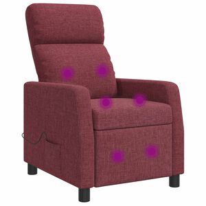 vidaXL Massage Recliner Wijnrood Stof