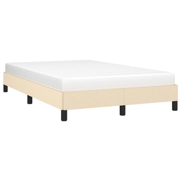 vidaXL Bedframe zonder matras 120x190 cm stof crèmekleurig