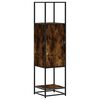 vidaXL Hoge kast 35,5x35x139 cm bewerkt hout en metaal gerookt eiken