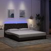 vidaXL Bedframe met LED zonder matras 180x200 cm stof donkerbruin