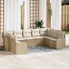 vidaXL Tuin Sofa Set met opslag 9 pcs Beige en wit poly rattan