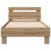 vidaXL Bedframe Artisan Eiken 193 x 95 x 88 cm Bewerkt hout
