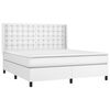 vidaXL Boxspring met matras kunstleer wit 160x200 cm