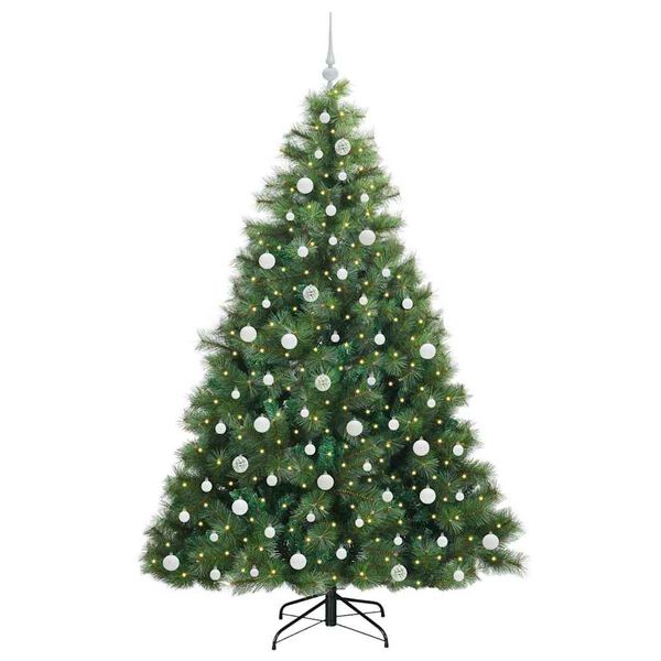 vidaXL Kunstkerstboom met 300 LED met standaard Groen 210 cm PE en PVC