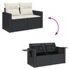 vidaXL 6-delige Loungeset met kussens poly rattan zwart