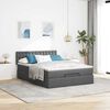vidaXL Bed poef met matras en LED's stof 140x190 cm donkergrijs