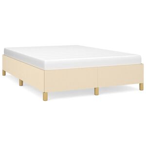 vidaXL Bedframe zonder matras stof cr&egrave;mekleurig 140x190 cm