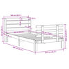 vidaXL Bedframe met hoofdbord massief grenenhout 90x190 cm
