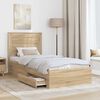 vidaXL Bedframe met lade met hoofdeinde met opslag Bewerkt hout