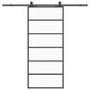 vidaXL Schuifdeur met beslagset 90x205 cm ESG glas zwart