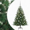 vidaXL Kunstkerstboom met kerstbal 120 cm 150 LED's Warmwit