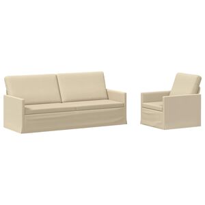 vidaXL Bankstel 2 pcs Cr&egrave;mekleurig Stof