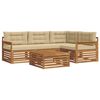 vidaXL Buiten bankenset 5 st Natuurlijk en Beige