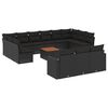 vidaXL 14-delige Loungeset met kussens poly rattan zwart