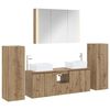 vidaXL Badkamermeubelset 6 pcs Artisanaal eiken Bewerkt hout en glas
