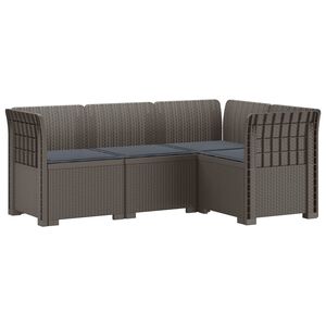 vidaXL 4-Zits Tuin Sofa met Kussens Rattan Look PP Lichtgrijs