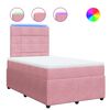 vidaXL Boxspring met matras fluweel roze 120x190 cm