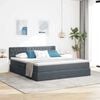 vidaXL Opbergbed met LED met matras Donkergrijs 180 x 200 cm Fluweel