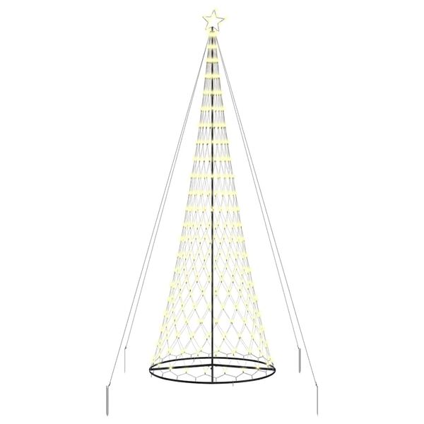 vidaXL LED Kerstboom met 450 LED Warmwit 138.5 x 138.5 x 399 cm Metaal