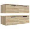 vidaXL Wandkasten 2 st 68x30x20 cm bewerkt hout gerookt eiken