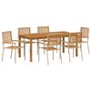 vidaXL Tuin eettafelset 7 pcs Beige Massief Acaciahout