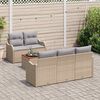 vidaXL Tuinbankenset met opslag 6 pcs Beige en Licht Grijs poly rattan