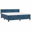 vidaXL Boxspring met matras fluweel donkerblauw 180x200 cm