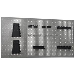 vidaXL Gaatjespaneel wandgemonteerd 3 st 40x58 cm staal