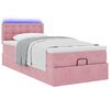 vidaXL Bed poef met matras en LED's 80x200 cm fluweel roze