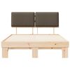 vidaXL Bedframe met Gevoerd Hoofdgedeelte Taupe 140 x 190 cm