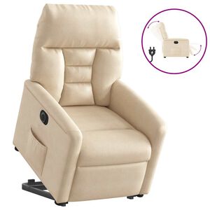 vidaXL Sta-op-stoel elektrisch verstelbaar microvezelstof beige
