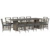 vidaXL Buiten eettafelset 11 st Grijs poly rattan