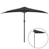 vidaXL Balkonparasol half met aluminium paal 300x155x223 cm zwart