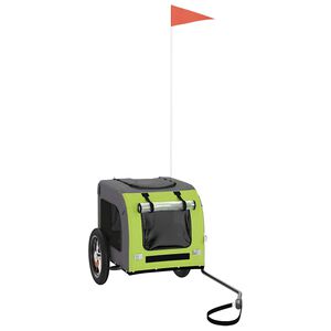 vidaXL Hondenfietstrailer oxford stof en ijzer groen en grijs