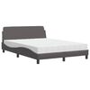 vidaXL Bed met matras "Dover" kunstleer grijs 140x200 cm