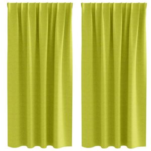 vidaXL Zwart-out Gordijnen met Ringen 2 pcs Groen 175 x 140 cm