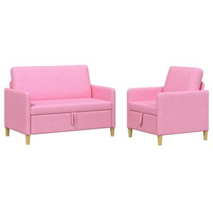 vidaXL Bankenset met opbergruimte 2 st Roze Polyester