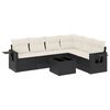 vidaXL 7-delige Loungeset met kussens poly rattan zwart