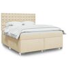 vidaXL Boxspring met matras stof cr&egrave;mekleurig 180x200 cm