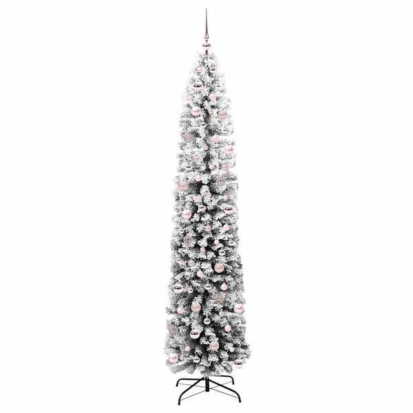vidaXL Kunstkerstboom Groen 240 cm PVC en Staal en Kunststof