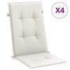 vidaXL Stoelkussens 4 st hoge rug 120x50x4 cm stof gem&ecirc;leerd cr&egrave;me