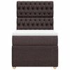 vidaXL Boxspring met matras stof donkerbruin 90x200 cm