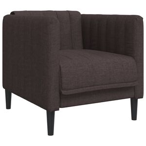 vidaXL Fauteuil stof donkerbruin